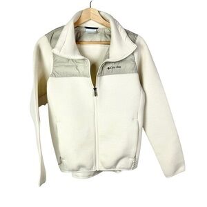 Columbia Cream & Gray Full Zip Northern Comfort Hybrid Fleece Jacket S